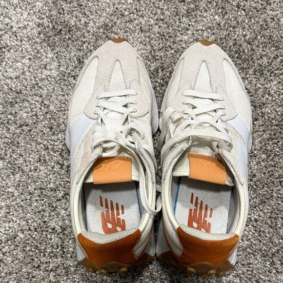 New Balance 327 Women's Sneakers in Cream and Tan - Picture 5 of 9